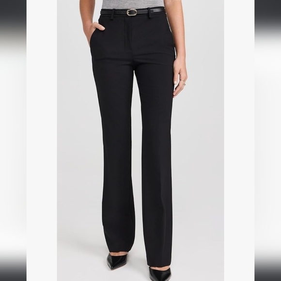 Theory Womens Black Stretch Cotton Straight Leg Trouser Pant w/ Pockets- Size 10 - Picture 1 of 16